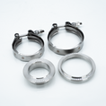 Load image into Gallery viewer, CT2RX/CT3RX/CT4RX Dual V-Band Turbine Housing Inlet/Outlet Flange & Clamp Set (.63/.82/1.06)