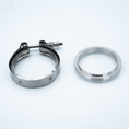 Load image into Gallery viewer, CT2RX/CT3RX/CT4RX Dual V-Band Turbine Housing Inlet/Outlet Flange & Clamp Set (.63/.82/1.06)