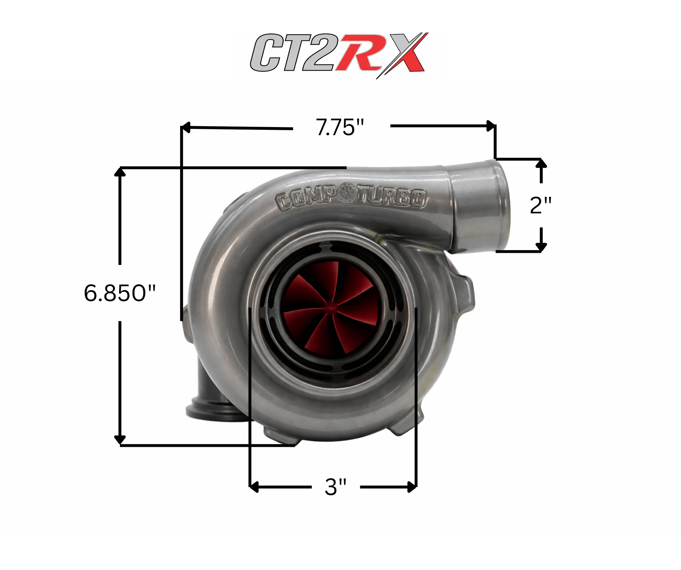 CT2RX-4849 TRIPLEX CERAMIC BALL BEARING OIL-LESS WATER COOLED TURBOCHARGER (575 HP)
