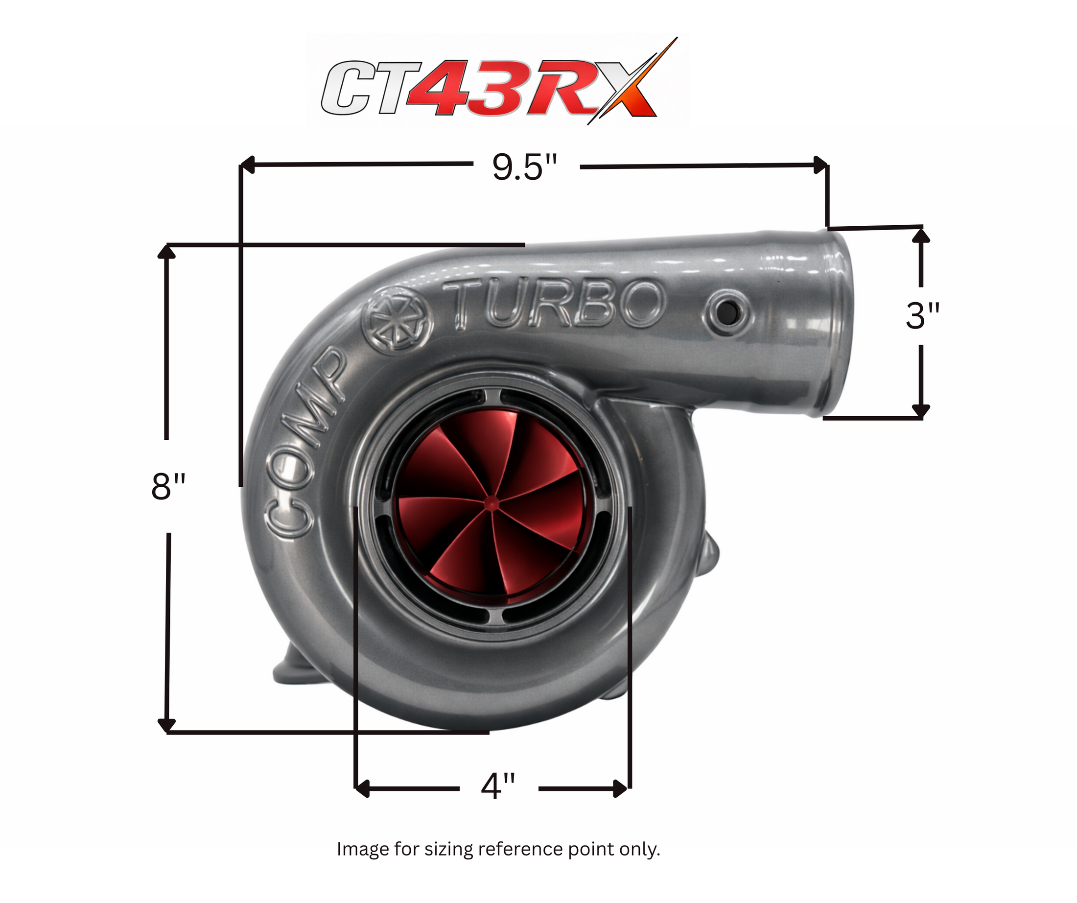 CT43RX-7675 TRIPLEX CERAMIC BALL BEARING OIL-LESS AIR COOLED TURBOCHARGER (1500 HP)