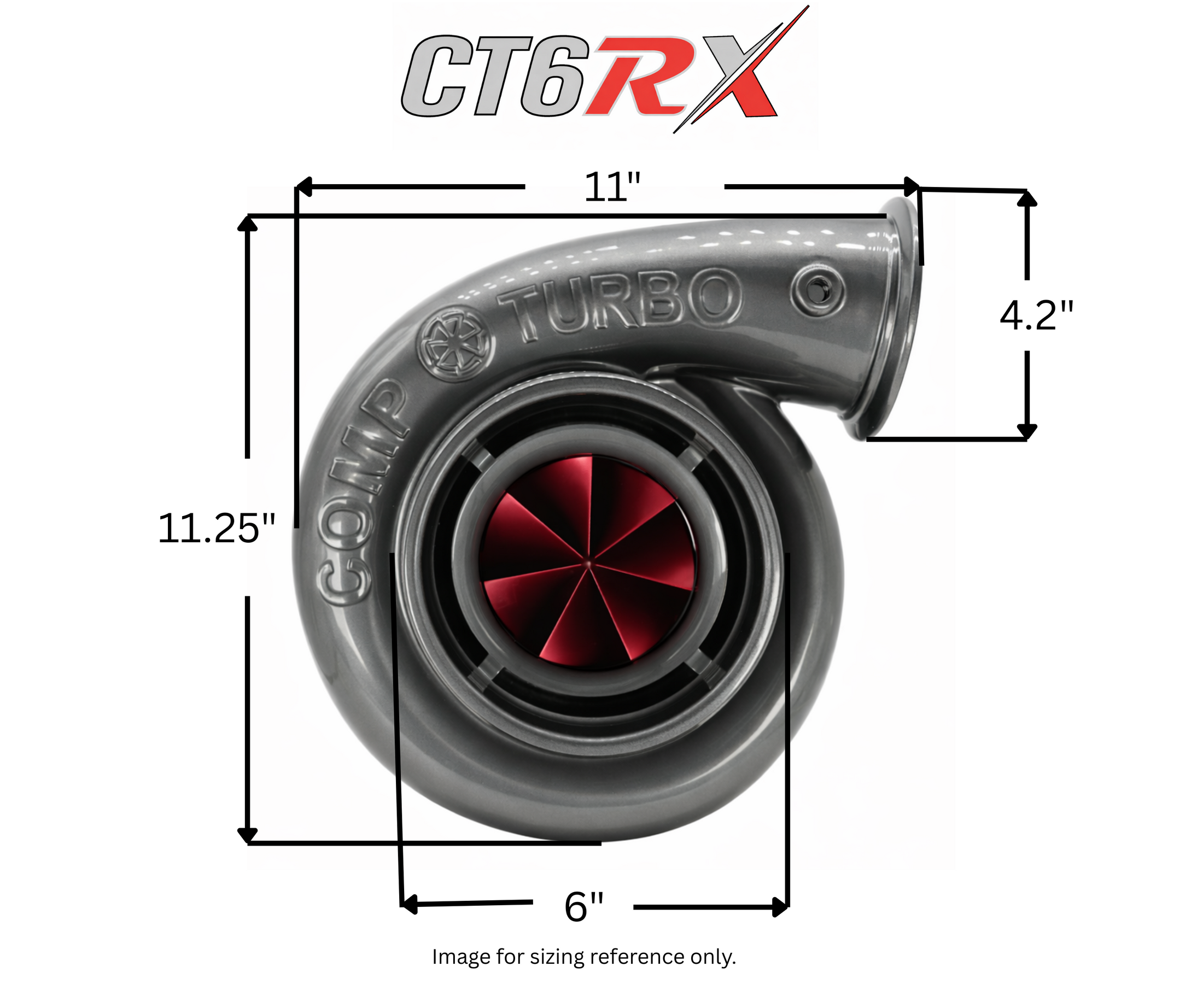 CT6RX-91106 TRIPLEX CERAMIC BALL BEARING OIL-LESS WATER COOLED TURBOCHARGER (2300 HP)