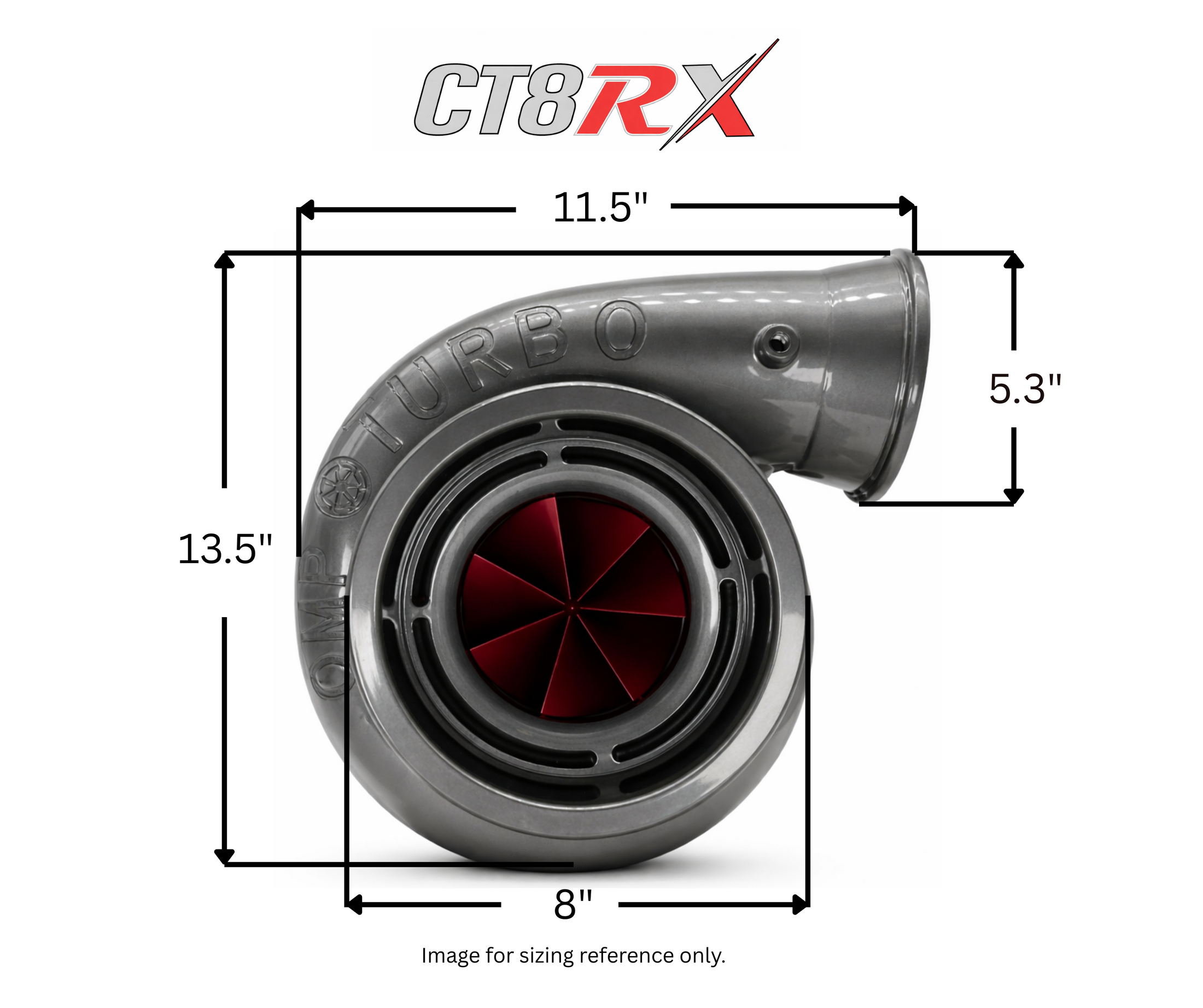 CT8RX-124120 TRIPLEX CERAMIC BALL BEARING OIL LUBRICATED TURBOCHARGER (3500 HP)