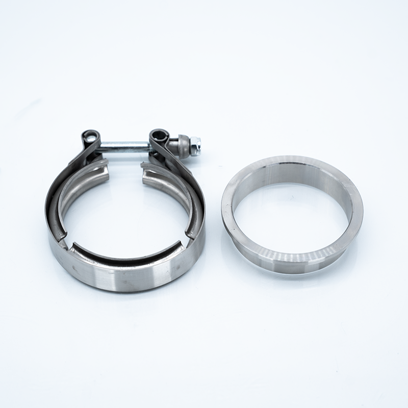 CT5RX SS Manifold Side Inlet / Downpipe Outlet Flange and Clamp Set (Dual V-Band Hsg)